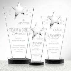Mantella Chrome Star Black Polygon Crystal Trophy - Star Trophies