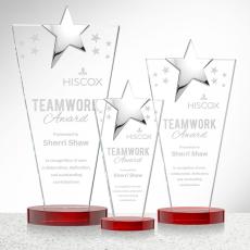 Mantella Chrome Star Red Polygon Crystal Trophy - Trophies