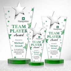 Mantella Chrome Star Full Color Green Polygon Crystal Trophy - Trophies