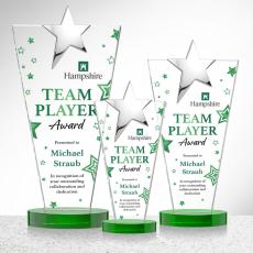 Mantella Chrome Star Full Color Green Polygon Crystal Trophy - Trophies
