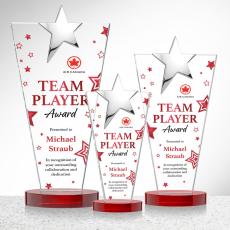 Mantella Chrome Star Full Color Red Polygon Crystal Trophy - Star Trophies