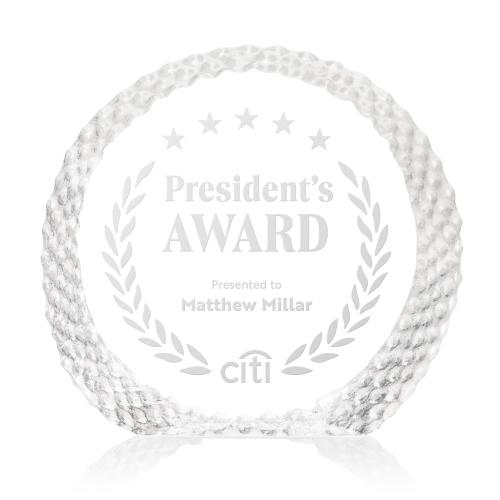 Awards and Plaques - Crystal Trophies - Rossini Circle Crystal Trophy