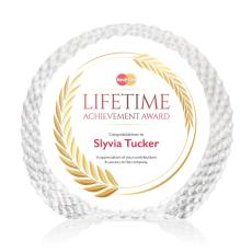 Rossini Full Color Circle Crystal Trophy - Custom Trophies