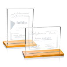 Roach Amber Rectangle Crystal Trophy - Crystal Trophies
