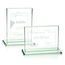 Roach Jade (Horiz) Rectangle Glass Trophy - Employee Awards