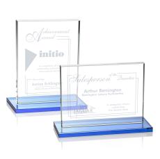 Roach Sky Blue (Horiz) Rectangle Crystal Trophy - Crystal Trophies