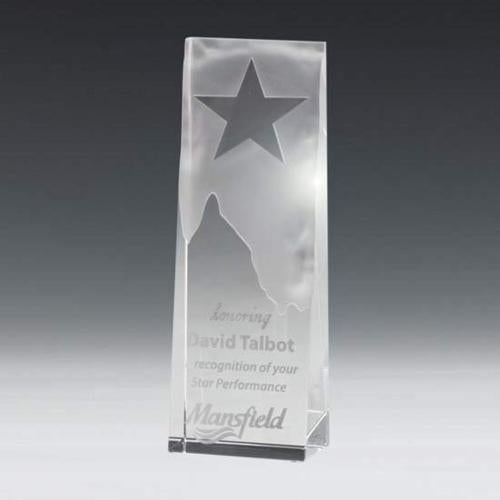 Awards and Plaques - Crystal Trophies - Star Obelisk Crystal Trophy