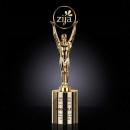 Logan Circle on Cylinder Metal Trophy