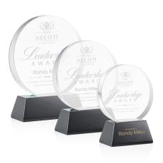 McCarty on Base Black Circle Crystal Trophy - Crystal Trophies