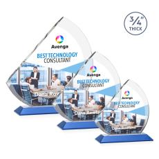 Yanez Full Color Blue Peaks Crystal Trophy - Custom Trophies