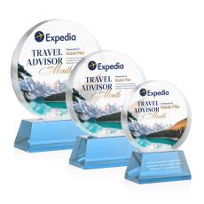 McCarty Vividprint on Base Sky Blue Circle Crystal Trophy - Custom Trophies