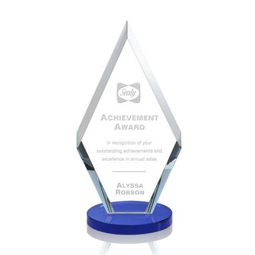 Awards and Plaques - Crystal Trophies - Fitzgerald Blue Crystal Trophy