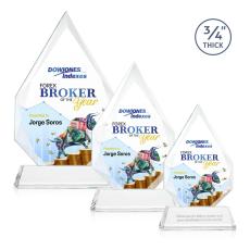 Archer Full Color on Helton Clear Peaks Crystal Trophy - Custom Trophies