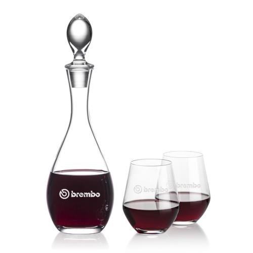Custom Barware Glasses - Carafes - Hastings Decanter & Stahl Stemless Wine