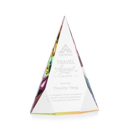 Awards and Plaques - Crystal Trophies - Bragg Prismatic Pyramid Crystal Trophy
