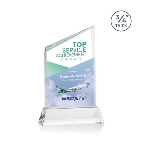 Awards and Plaques - Crystal Trophies - Brito Full Color on Helton Starfire Peaks Crystal Trophy