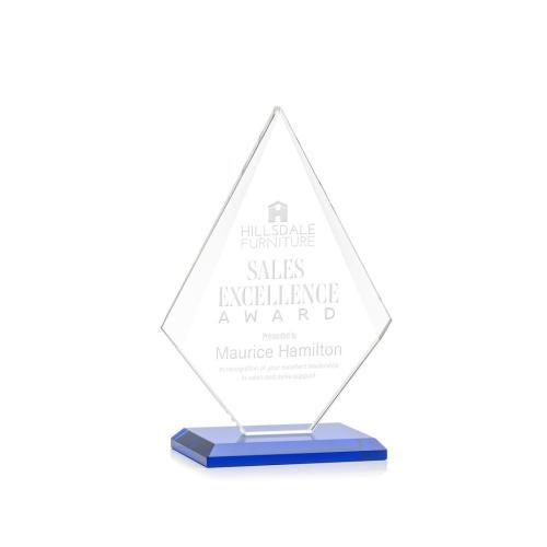 Awards and Plaques - Crystal Trophies - Lujan Blue Crystal Trophy