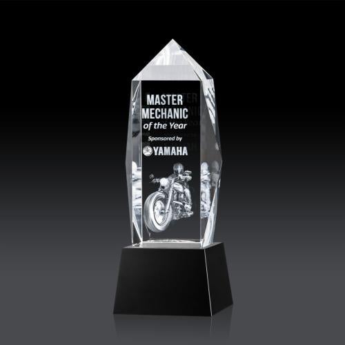 Awards and Plaques - Crystal Trophies - Navarro on Base 3D - Black