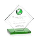 Buckley Green/Silver Globe Crystal Trophy