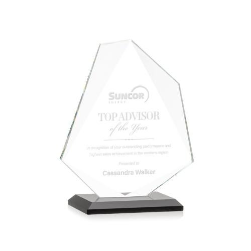 Awards and Plaques - Crystal Trophies - McGhee Black Unique Crystal Trophy