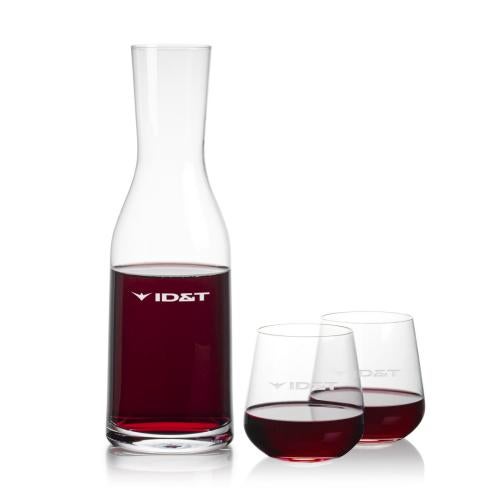 Custom Barware Glasses - Carafes - Dennis Carafe & Cooley Stemless Wine