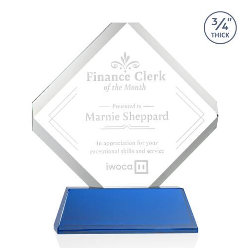 Awards and Plaques - Crystal Trophies - Jacobsen on Helton Blue Crystal Trophy