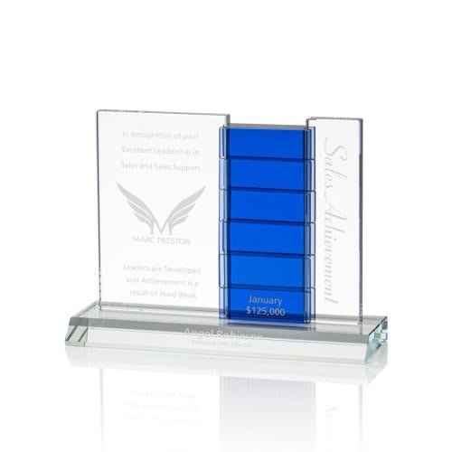 Awards and Plaques - Crystal Trophies - Building Block Rectangle Crystal Trophy
