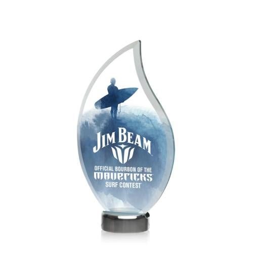 Awards and Plaques - Custom Trophies - McCoy Full Color Flame Crystal Trophy