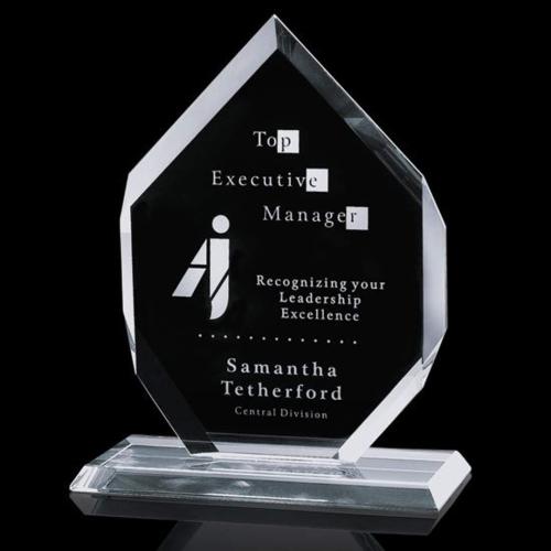 Awards and Plaques - Glass Trophies - Serrano Polygon Glass Trophy