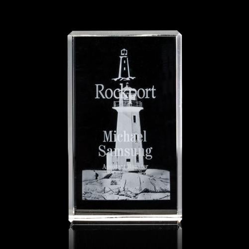 Awards and Plaques - Crystal Trophies - Small 3D Rectangle Crystal Trophy
