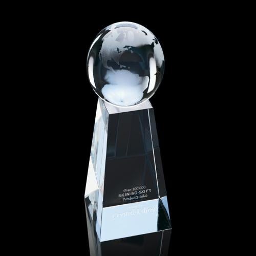 Awards and Plaques - Crystal Trophies - Benson Globe Crystal Trophy