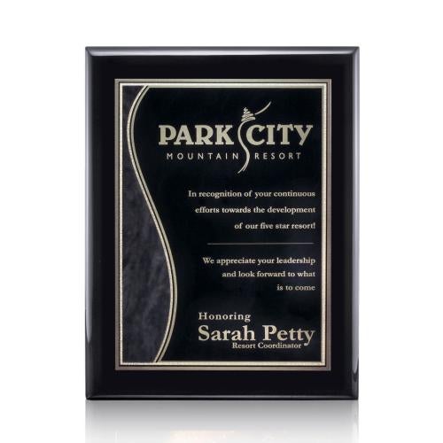 Awards and Plaques - Wall Plaque Awards - Greenwood Meredith Plaque - Black Finish