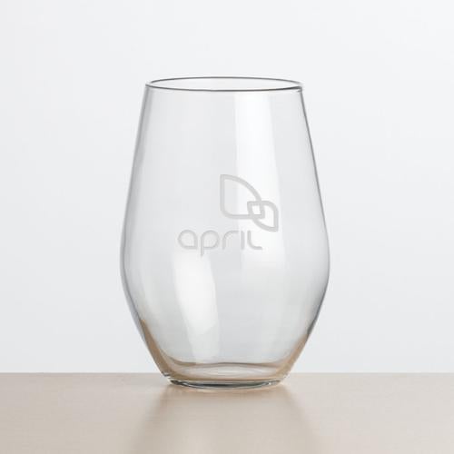 Custom Barware Glasses - Wine Glasses - Presley Stemless Wine - Deep Etch