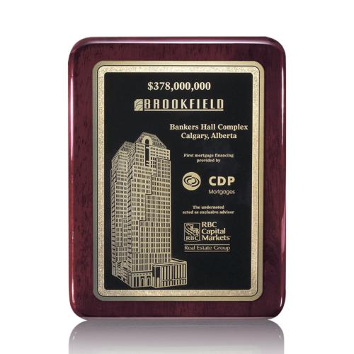 Awards and Plaques - Wall Plaque Awards - Cardenas Gaston - Rosewood Finish