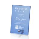 Nieves Blue Silver Rectangle Glass Trophy