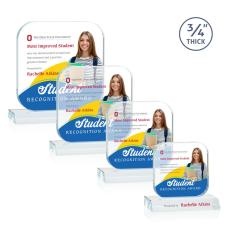 App Full Color Clear Square / Cube Crystal Trophy - Custom Trophies