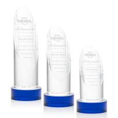 Holley on Base Blue Towers Crystal Trophy - Custom Trophies