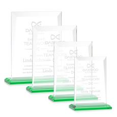 Prieto Green Rectangle Crystal Trophy - Crystal Trophies