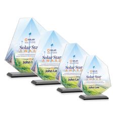 Employee Gifts - McGhee Full Color Black Unique Crystal Trophy