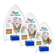 Porter Full Color Blue Peaks Crystal Trophy - Custom Trophies