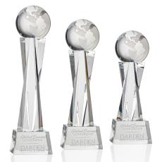 Branch Optical Globe Crystal Trophy - Crystal Globe Awards