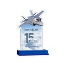 Top Gun Full Color Blue Unique Crystal Trophy