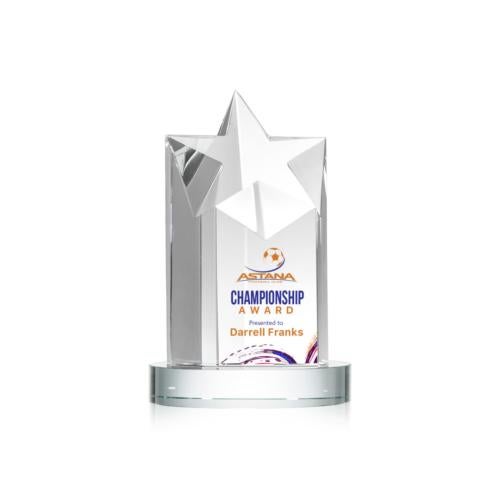 Awards and Plaques - Crystal Trophies - Weber Full Color on Charles Base Clear Crystal Trophy