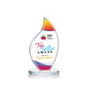 Teague Full Color Clear Flame Crystal Trophy