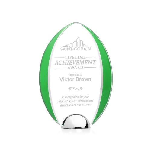Awards and Plaques - Crystal Trophies - Lincoln Green Tear Drop Crystal Trophy