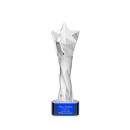 Arlington Star on Half Round Base Blue Crystal Trophy