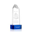 Himalayas Tower on Base Blue Peaks Crystal Trophy