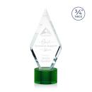 Richmond on Round Base Green Crystal Trophy