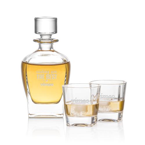 Custom Barware Glasses - Decanters - Kansas Decanter Set