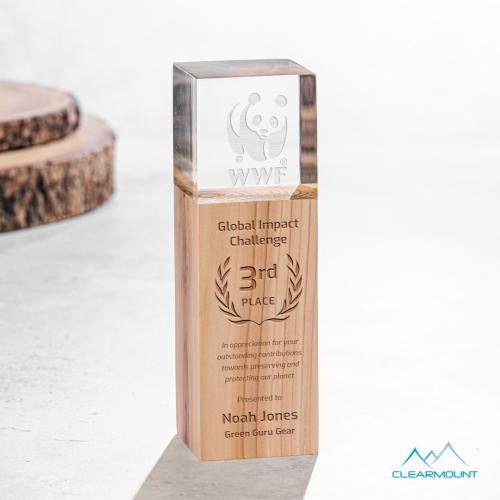 Awards and Plaques - Acrylic Trophies - Branche Towers Wood Trophy